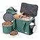 BAGLHER Dog Travel Bag Backpack Pet Supplies Backpack Pet Accessories Storage Bag 5Piece Set With Shoulder Strap 2 Lined Pet Food Containers 2 Foldable Feeding Bowls Essential Kit for Pet travel