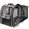 Lekebobor Cat Carrier Backpack Expandable Pet Carrier with Sun Shade Full Front Opening Breathable Mesh Backpack for Small Dogs Medium Cats Up to 18 Lbs Foldable for Hiking Camping Grey