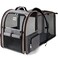 Lekebobor Cat Carrier Backpack Expandable Pet Carrier with Sun Shade Full Front Opening Breathable Mesh Backpack for Small Dogs Medium Cats Up to 18 Lbs Foldable for Hiking Camping Grey