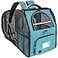 PetAmi Expandable Dog Backpack Carrier for Cats Pets Breathable Cat Carrier Backpack with Top Window MultiEntry Ventilated Foldable Travel Carrier for Small Medium Pets up to 18 lbs Teal Blue