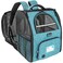 PetAmi Expandable Dog Backpack Carrier for Cats Pets Breathable Cat Carrier Backpack with Top Window MultiEntry Ventilated Foldable Travel Carrier for Small Medium Pets up to 18 lbs Teal Blue