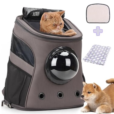 LOLLIMEOW Large Pet Carrier Backpack Bubble Backpack Carrier for Fat Cats and PuppiesAirlineApprovedGrey