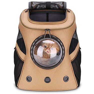 LOLLIMEOW Large Pet Carrier Backpack Bubble Backpack Carrier for Fat Cats and PuppiesAirlineApprovedKhaki