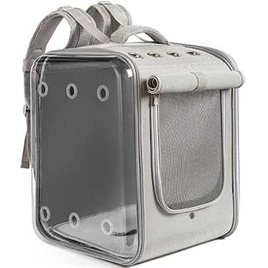 Petseek Cat Backpack Carrier Large Pet Backpack Carrier 17lbs LoadBearing Ventilated Design Dog Backpack Carrier for Small Dogs Sturdy Cat Bubble Backpack for Travel Hiking Outdoor Use Grey