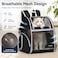 FERMAO Cat Backpack Carrier for Small Dogs and Medium cat Puppy Kitten Bunny Pet Carrier Backpack Collapsible with Fully Ventilated Mesh with Safety Leash Black 129 L x 1062 W x 155 H M
