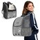 Moysoon Cat Backpack Carrier with Comfort Handle Ventilated Cat Backpack with Reflective Strips with Chest and Shoulder Buckles Foldable Cat Carrying Backpack for Kitty Small Dog up to 15lbsGrey