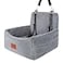 WOOAIDAGG Dog Car Seat for Small Dogs Under 30lbsComfy Safe Travel Bed with Washable Cover2 ClipOn Safety Leashes and PocketsAntiSlip BaseEasy to InstallGrey