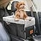 BONTHEE Center Console Dog Car Seat for Small DogsWashable Foldable Console Booster Seat for Puppy Car Seat with Safe Protection Hooks Adjustable Straps and Storage Pocket Pet Up to15lbs