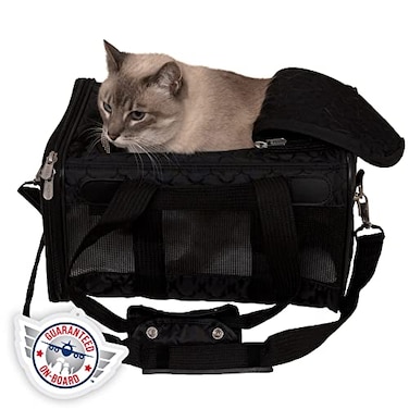 Sherpa Original Deluxe Travel Pet Carrier Airline Approved Black Lattice Small