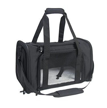 NextFri Soft Sided Carrier for Small Medium Cats DogsRemovable Pad Collapsible Travel Pet Carrier Large Black