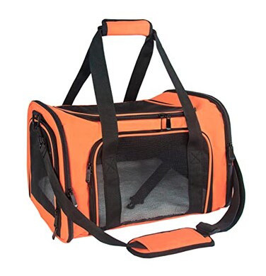 NextFri Soft Sided Carrier for Small Medium Cats DogsTSA Airline Approved Collapsible Travel Pet Carrier Medium Orange