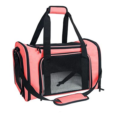 NextFri Soft Sided Carrier for Small Medium Cats DogsTSA Airline Approved Collapsible Travel Pet Carrier Medium Watermelon