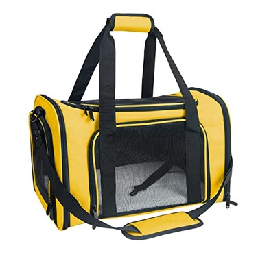 NextFri Soft Sided Carrier for Small Medium Cats Dogs TSA Airline Approved Collapsible Travel Pet Carrier Medium Yellow
