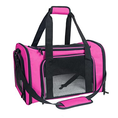 NextFri Soft Sided Carrier for Small Medium Cats DogsTSA Airline Approved Collapsible Travel Pet Carrier Medium Magenta