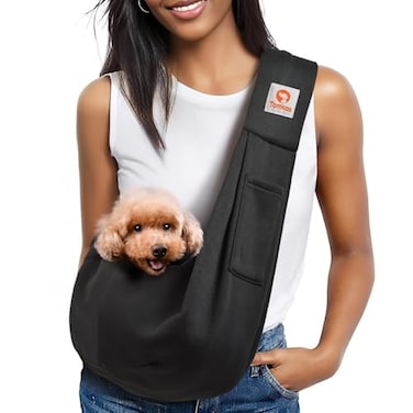 Tomkas Small Dog Sling Carrier Classic Pocket Classic Strap Wrap Carrier for 310 lbs PetsBlack