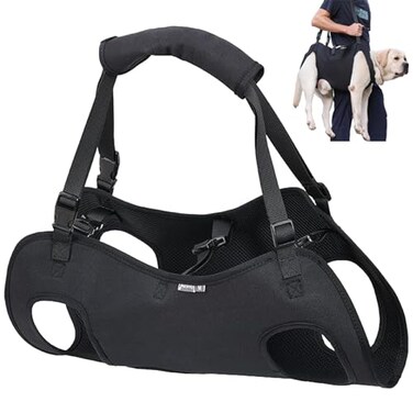 Duuclume Dog Lift Harness Emergency Backpack Pet Legs Support Rehabilitation Sling Carrier Adjustable Lifting Straps for Senior Elderly Dogs Joint Injuries Arthritis L