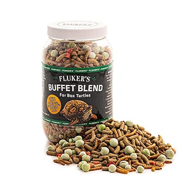 Fluker's Flukers Buffet Blend Box Turtle Diet Insects Veggies and Fruit with Fortified Pellets 65 oz
