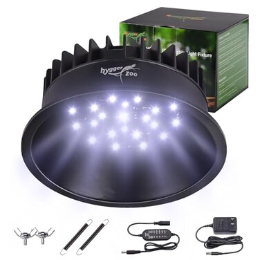 Hygger zoo UVB Light for Reptiles UVA UVB Reptile Light Fixture with Timer LED UVB Bulb for Bearded Dragon Gecko Turtle Chameleon Lizard Snake Adjustable Brightness UVB Lamp for Reptile Tank Accessori