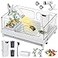 Geegoods Turtle Tank Kit Starter Aquarium with Light Filter Brush Easy to Install Clean for Turtles Crabs Small Reptiles