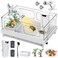 Geegoods Turtle Tank Kit Starter Aquarium with Light Filter Brush Easy to Install Clean for Turtles Crabs Small Reptiles
