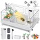 Geegoods Turtle Tank Kit Starter Aquarium with Light Filter Brush Easy to Install Clean for Turtles Crabs Small Reptiles