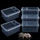 DQITJ 5 Pcs Spider Small Terrariums Breeding Box Transparent Hatching Container Plastic Feeding Box for Small Reptile Spider Scorpion Centipede Insect