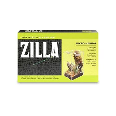 Zilla Micro Habitat Terrarium Arboreal with Locking Latch for Isopods Spiders Insects Large