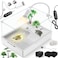 MoonOrange Large Turtle Tank KitTank Light Water Pump Acrylic Turtle Tank Starter Kit with Two Rain Shower Head Adjustable Water Pump Higher Fences KitS
