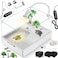 MoonOrange Large Turtle Tank KitTank Light Water Pump Acrylic Turtle Tank Starter Kit with Two Rain Shower Head Adjustable Water Pump Higher Fences KitS
