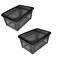 OMEM Portable Reptile Terrarium Habitat for Mini Pet Houses Breathable Holes Stackable Container 2PCSBlackL