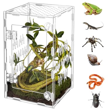 Orekemo Acrylic Reptile Terrarium Easy Assembly 360 Clear Keep Pet Secure Design for Jumping Spiders Tarantulas Geckos ScratchResistant Large Ventilated Habitat Terrarium for Arachnids 985959in