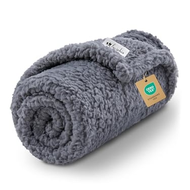 Luciphia Premium Fleece Pet Blanket for Small Medium Dogs Puppy Soft Sherpa Calming Cat Throw BlanketsGrey57x40 inches