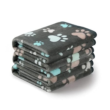 Luciphia 1 Pack 3 Blankets Fluffy Premium Fleece Pet Blanket Flannel Paw Printed Throw for Dog CatSmall 23x16 Grey
