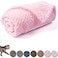 CUTEMATE Warm Soft Fuzzy Dog or Cat Blanket Plush Fleece Throws for Bed Couch Sofa Travel M32 x 40 Bright Pink