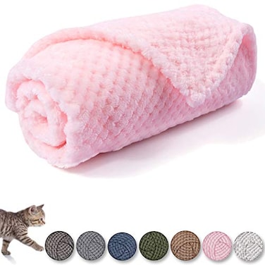 CUTEMATE Warm Soft Fuzzy Dog or Cat Blanket Plush Fleece Throws for Bed Couch Sofa Travel M32 x 40 Bright Pink