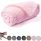 CUTEMATE Warm Soft Fuzzy Dog or Cat Blanket Plush Fleece Throws for Bed Couch Sofa Travel M32 x 40 Bright Pink