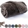 CUTEMATE Warm Soft Fuzzy Dog or Cat Blanket Plush Fleece Throws for Puppy Kitten Bed Couch Sofa Travel L40 x 48 Dark Grey