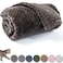 CUTEMATE Warm Soft Fuzzy Dog or Cat Blanket Plush Fleece Throws for Puppy Kitten Bed Couch Sofa Travel L40 x 48 Dark Grey