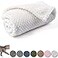 CUTEMATE Warm Soft Fuzzy Dog or Cat Blanket Plush Fleece Throws for Puppy Kitten Medium Large Dogs Ivory M32 x 40