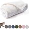 CUTEMATE Warm Soft Fuzzy Dog or Cat Blanket Plush Fleece Throws for Puppy Kitten Medium Large Dogs Ivory M32 x 40