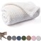 CUTEMATE Warm Soft Fuzzy Dog or Cat Blanket Plush Fleece Throws for Puppy Kitten Medium Large Dogs Ivory L40 x 48
