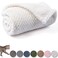 CUTEMATE Warm Soft Fuzzy Dog or Cat Blanket Plush Fleece Throws for Puppy Kitten Medium Large Dogs Ivory L40 x 48