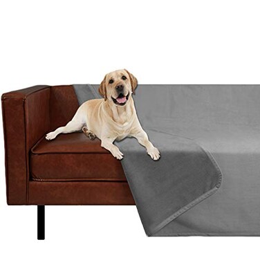 Ameritex Pet Bed Blanket Reversible 100 Waterproof Velvet Super Soft for Sofa and Bed 40x60 Inches Light GreyGrey