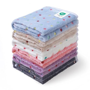 Luciphia 1 Pack 6 Dog Blankets Cat Soft Fluffy Fleece Pet Blanket Warm Cute Print Design Puppy Kitten Doggy Dot Medium30x20