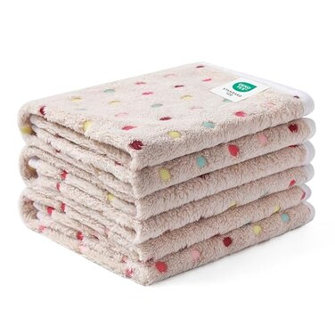 Luciphia 1 Pack 3 Blankets Super Soft Cute Dot Pattern Pet Blanket Flannel Throw for Dog Puppy Cat Small23x16 Brown