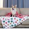 Luciphia 1 Pack 3 Blankets Fluffy Premium Fleece Pet Blanket Flannel Paw Bone Printed Throw for Dog CatMedium 30x20 PurplePinkWhite
