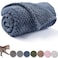CUTEMATE Warm Soft Fuzzy Dog or Cat Blanket Plush Fleece Throws for Bed Couch Sofa Travel L40 x 48 Blue