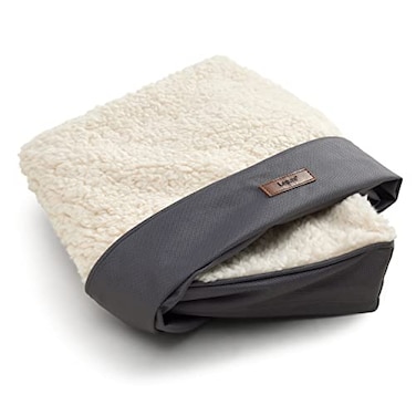 LE SURE XL Washable Dog Bed Cover Replacement Plush Fleece Cover for Orthopedic Egg Crate Foam Pet Mat 44x32x3 Inches Grey