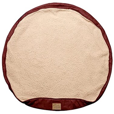 Floppy Dawg Universal Round Dog Bed Replacement Cover Removable and Machine Washable Cover for Donut and Round Beds Extra Large 43W Brown with Beige Top