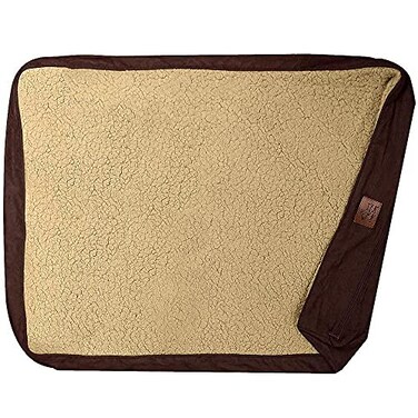 Floppy Dawg XL Dog Bed Replacement Cover Removable and Machine Washable Cover for Mattress and Rectangular Pillow Beds 48L x 30W Brown with Beige Top